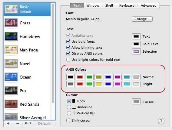 mac terminal color