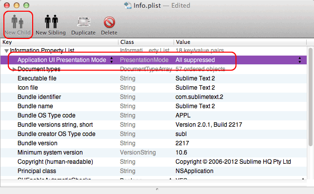 PlistEdit Pro 添加 Application UI Presentation Mode 为 4